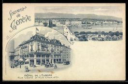 AK Genève, Hotel de l`Europe, Rue Céard et Rue Croix d`Or